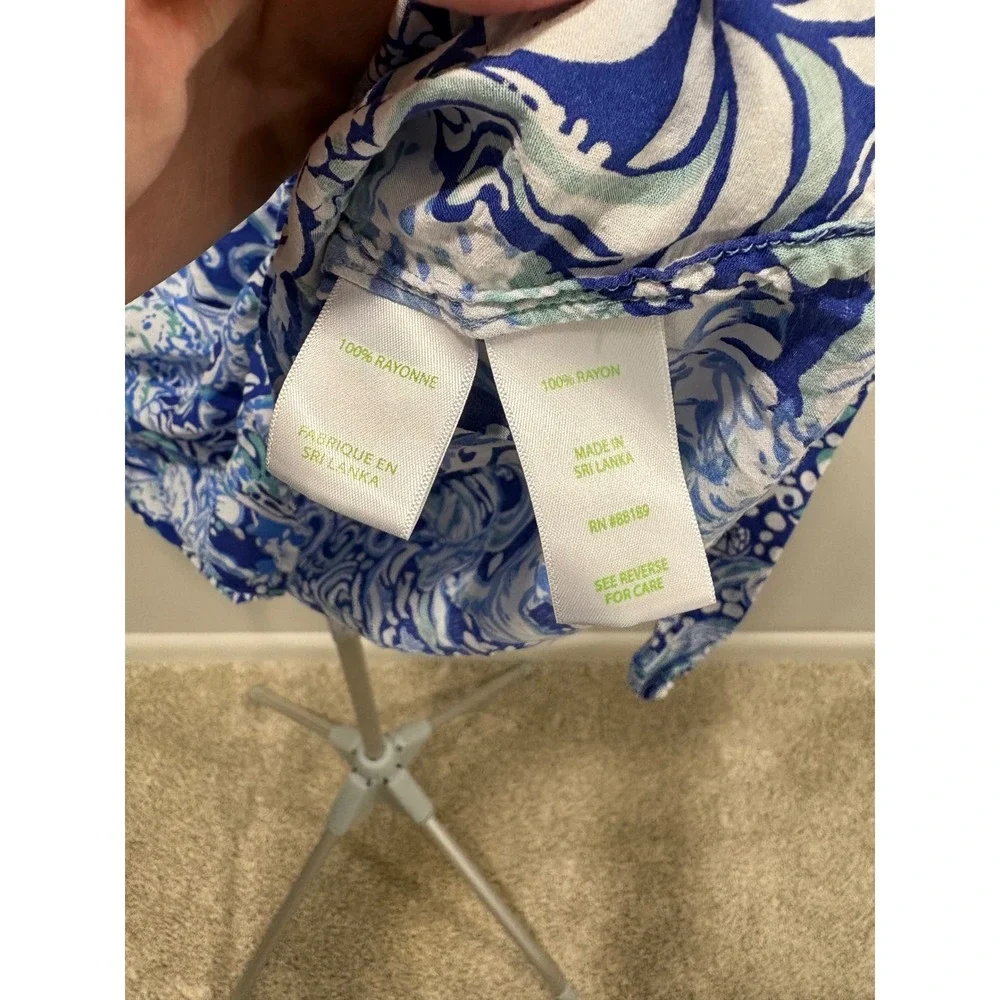 Lilly Pulitzer Willa Top Royal Purple 60 Animals Size Medium Long Sleeve Blouse